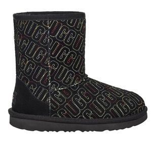 UGG Kids' Classic II Graphic Stitch Boots: Black Youth 5 New No Box